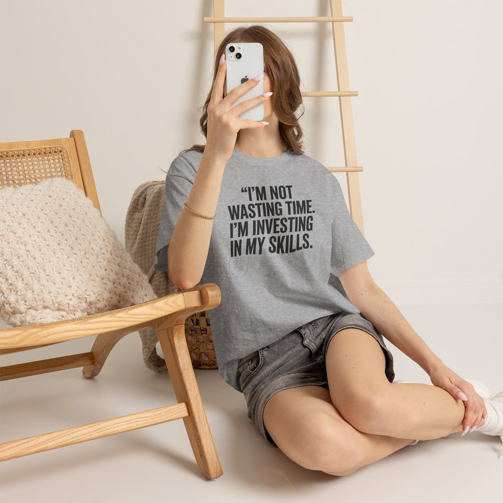 Gaming Tee - "I'm Not Wasting Time, I'm Investing In My Skills" Motivational Gamer T-Shirt