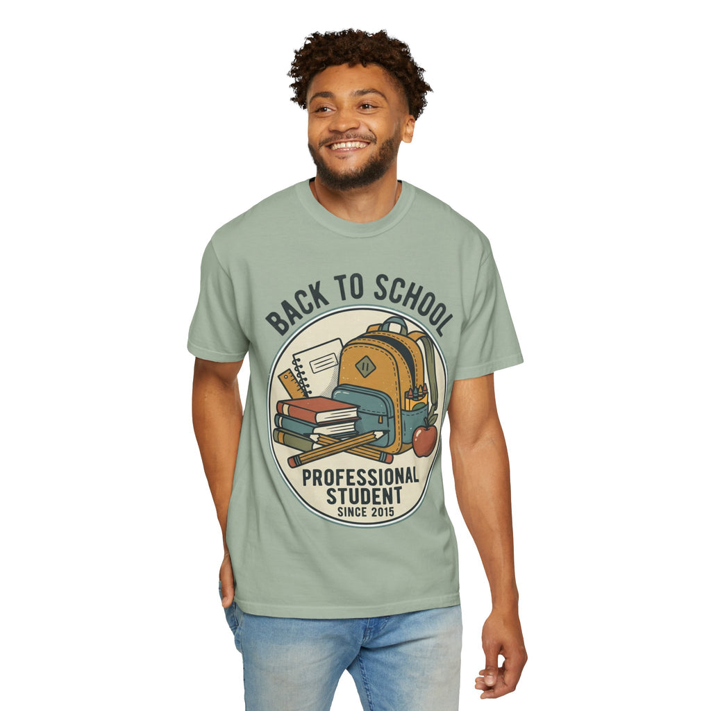 Back to School 'Professional Student' T-Shirt — Backpack & Books Graphic