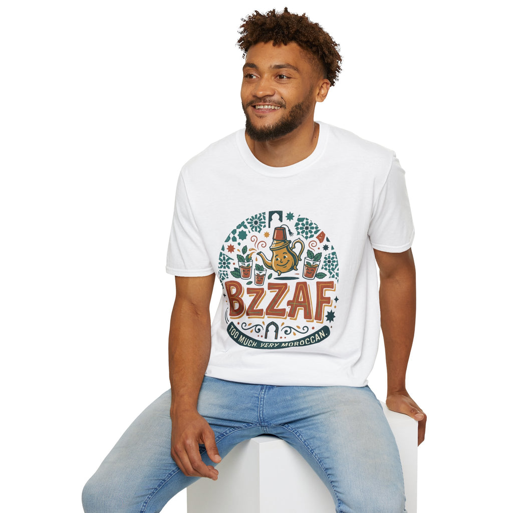 T-Shirt — Bzzaf Moroccan Tea Graphic Tee (funny ‘BZZAF’ design)