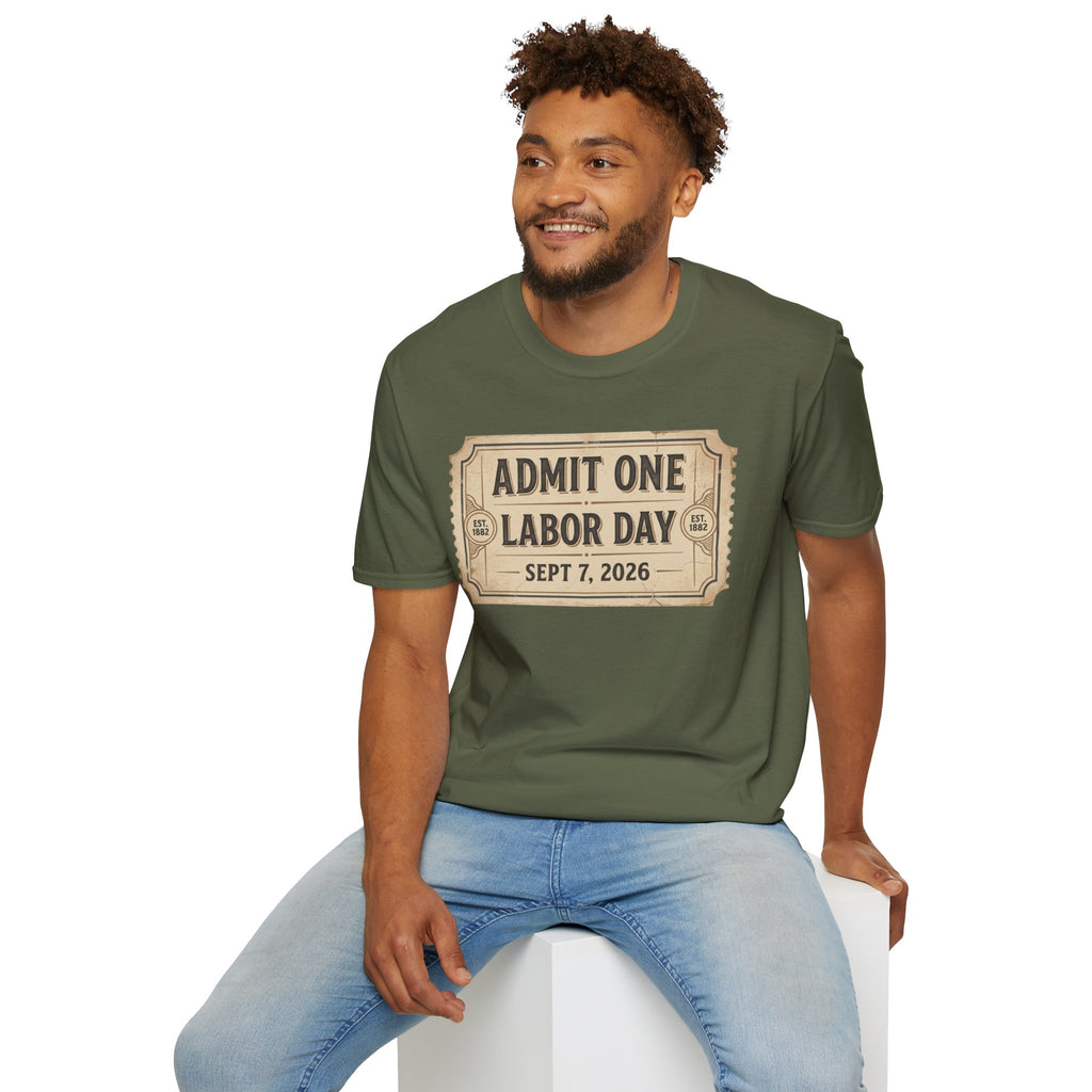 Labor Day 'Admit One' Ticket T-Shirt — Sept 7, 2026 Celebration Tee