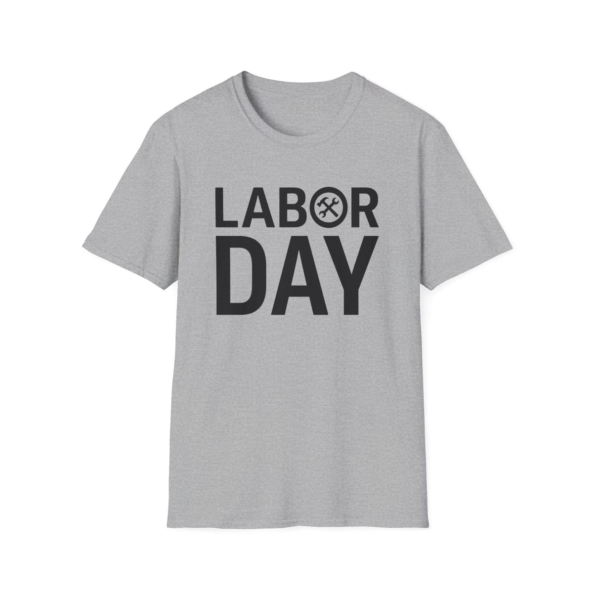 Labor Day Tools Graphic T-Shirt — Bold 'Labor Day' Text with Wrench & Hammer