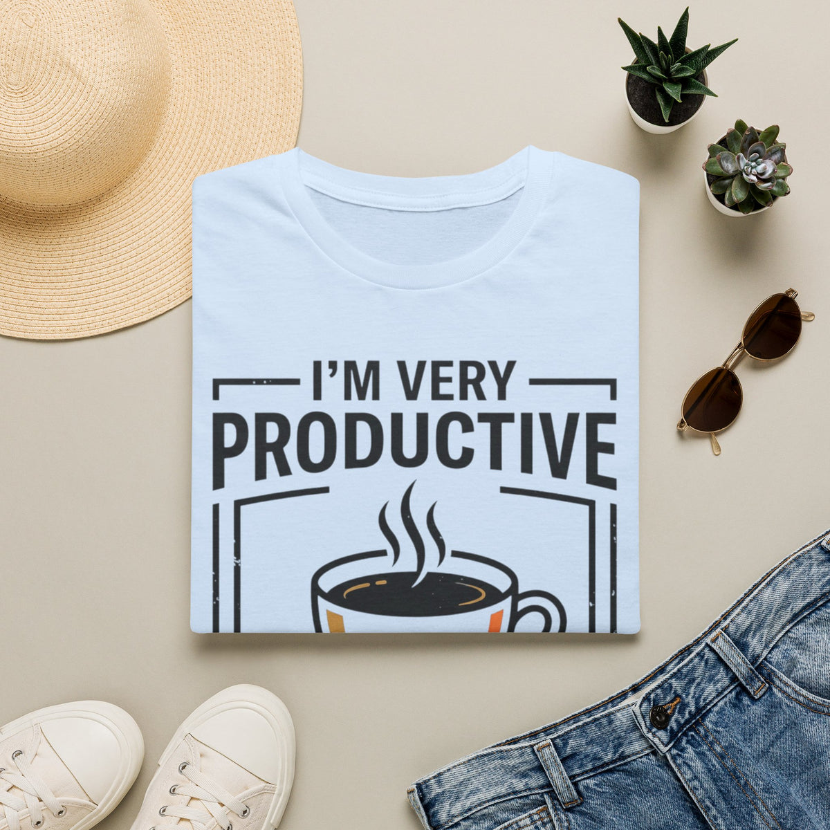 Coffee T-Shirt — "I'm Very Productive After My Coffee... Sometimes"