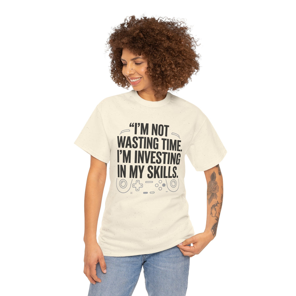 Gaming Tee - "I'm Not Wasting Time, I'm Investing In My Skills" Motivational Gamer T-Shirt