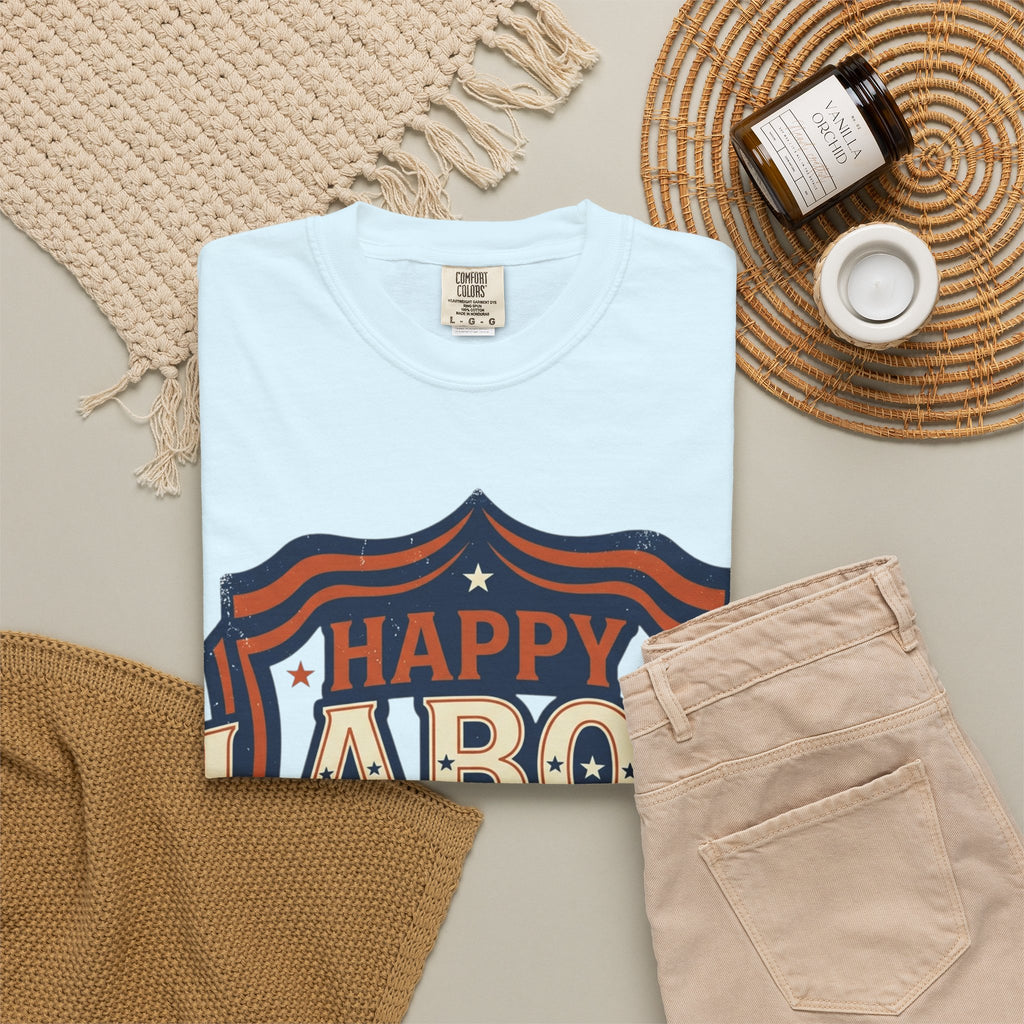 Happy Labor Day 'Celebrate & Honor' Shield Graphic T-Shirt