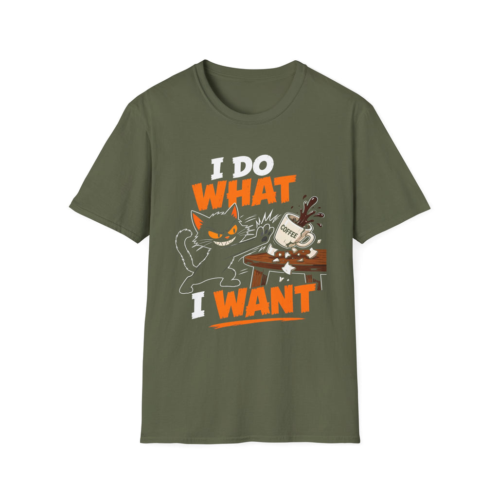 I Do What I Want Cat T-Shirt — Funny Coffee Lover Graphic Tee