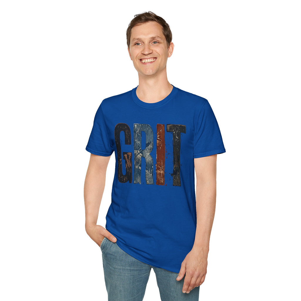 Grit Graphic T-Shirt — Rustic Patriotic Stripes Motivational Tee